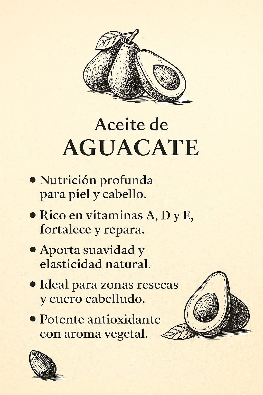Aceite de Aguacate. Grado alimenticio
